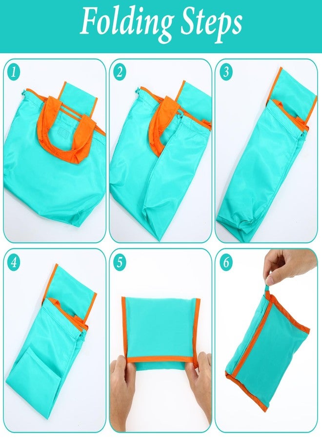 Lemecima 6 Pack Reusable Shopping Bags, Foldable Grocery Bags with Handles, Large Lightweight Tote Bag Fits in Pocket, Washable Beach Bag for Kitchen Travel Shopping - Image 3